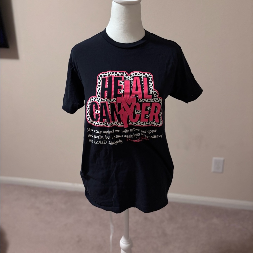 Tultex Black and Pink Short Sleeve Tee